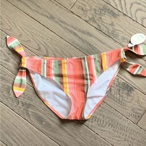 NEW Decree | Women’s Bikini Bottoms Pink Orange Striped SwimSuit Bathing Suit